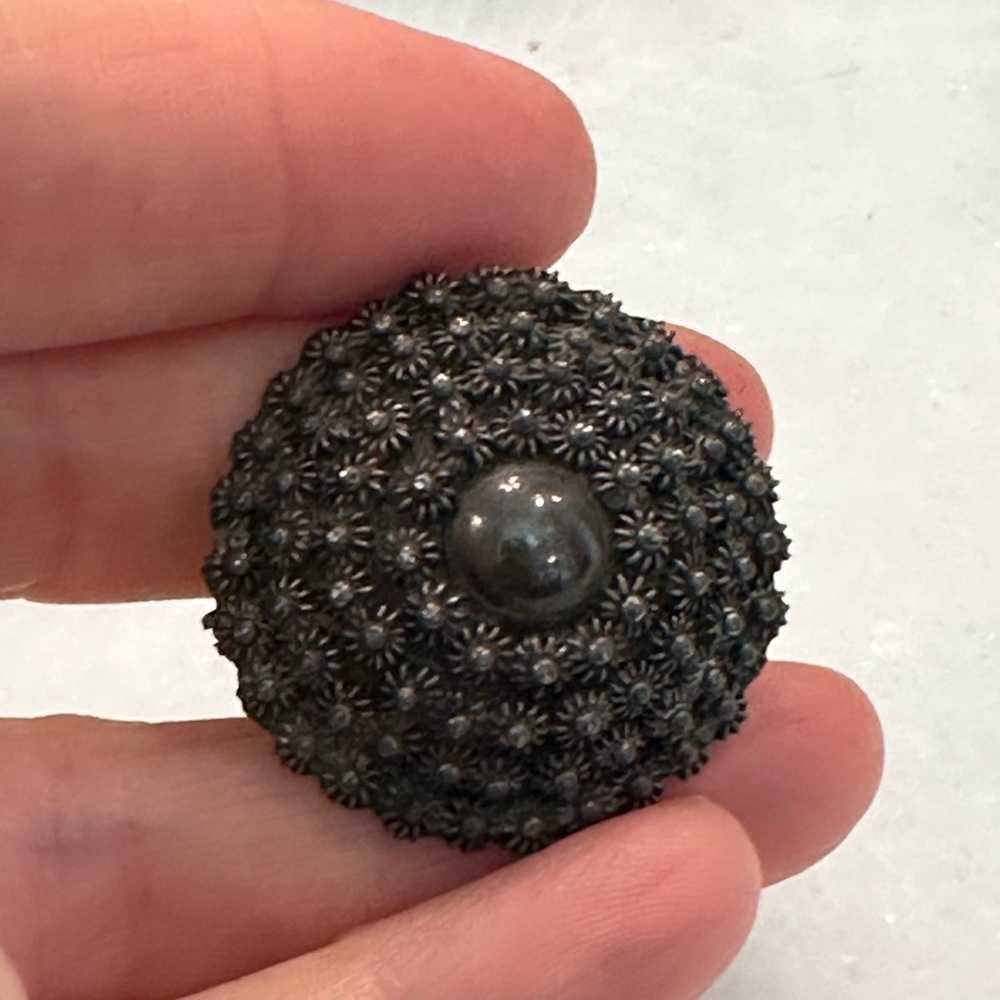 Elegant Silver Flower Brooch Made in Mexico Details!!